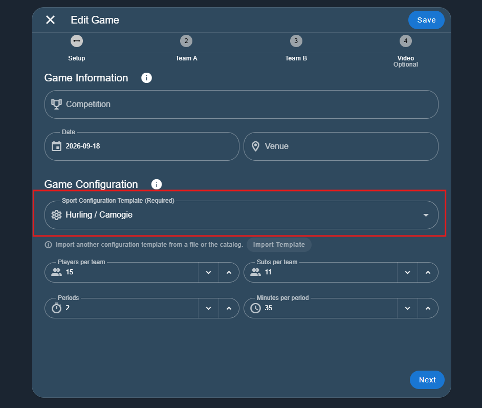 Creating a new game
